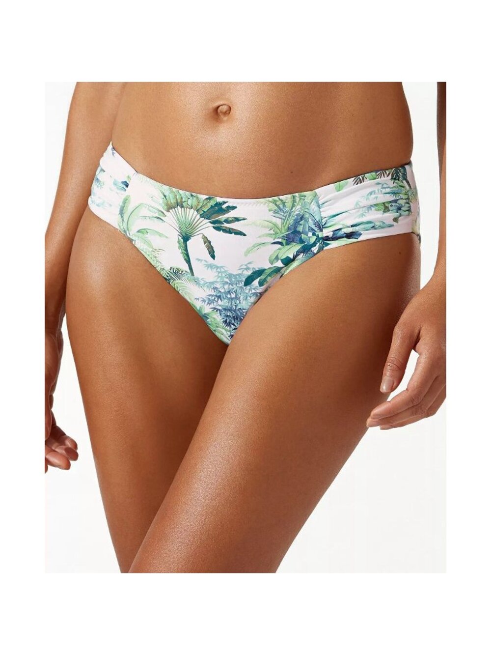 Tommy Bahama Womens Palm Modern Hipster Bikini Bottom White Multi Size S NWT
